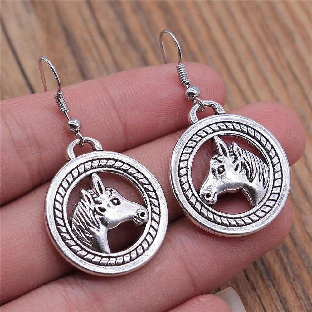 Boucle d'oreille Emblême Tête de cheval