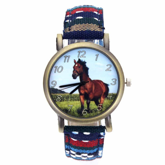 Montre cheval bracelet en tissu