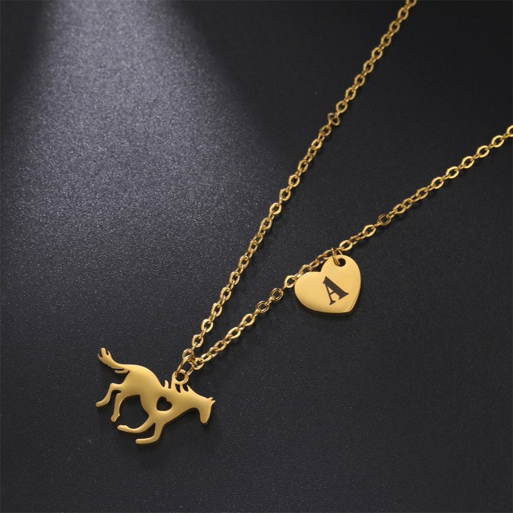 Collier cheval avec initiale