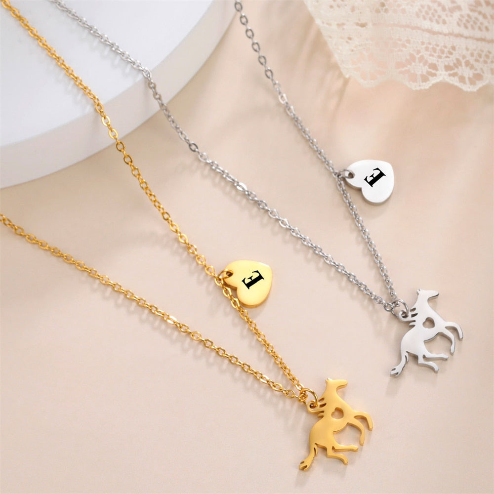 Collier cheval avec initiale
