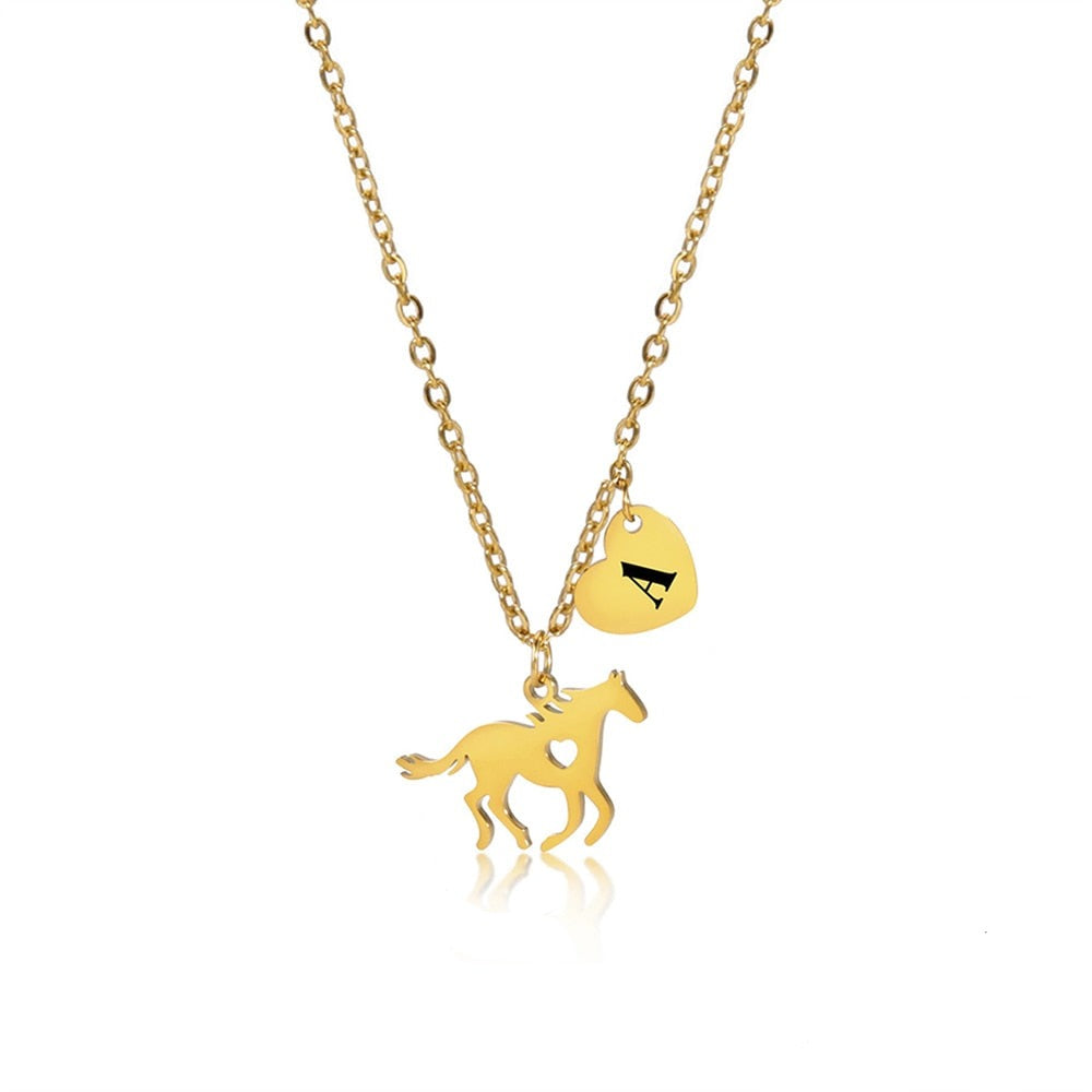 Collier cheval avec initiale