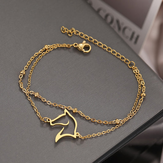 Bracelet double profil de cheval