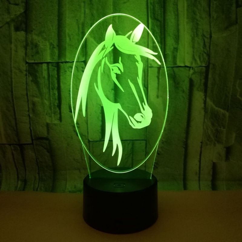 lampe de chevet cheval fille vert