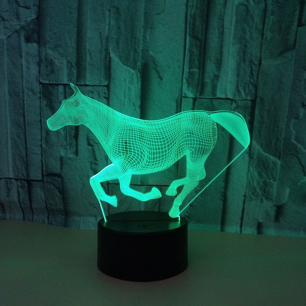 Lampe Cheval hologramme galop
