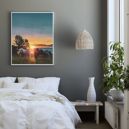 Poster Cheval Couché de Soleil