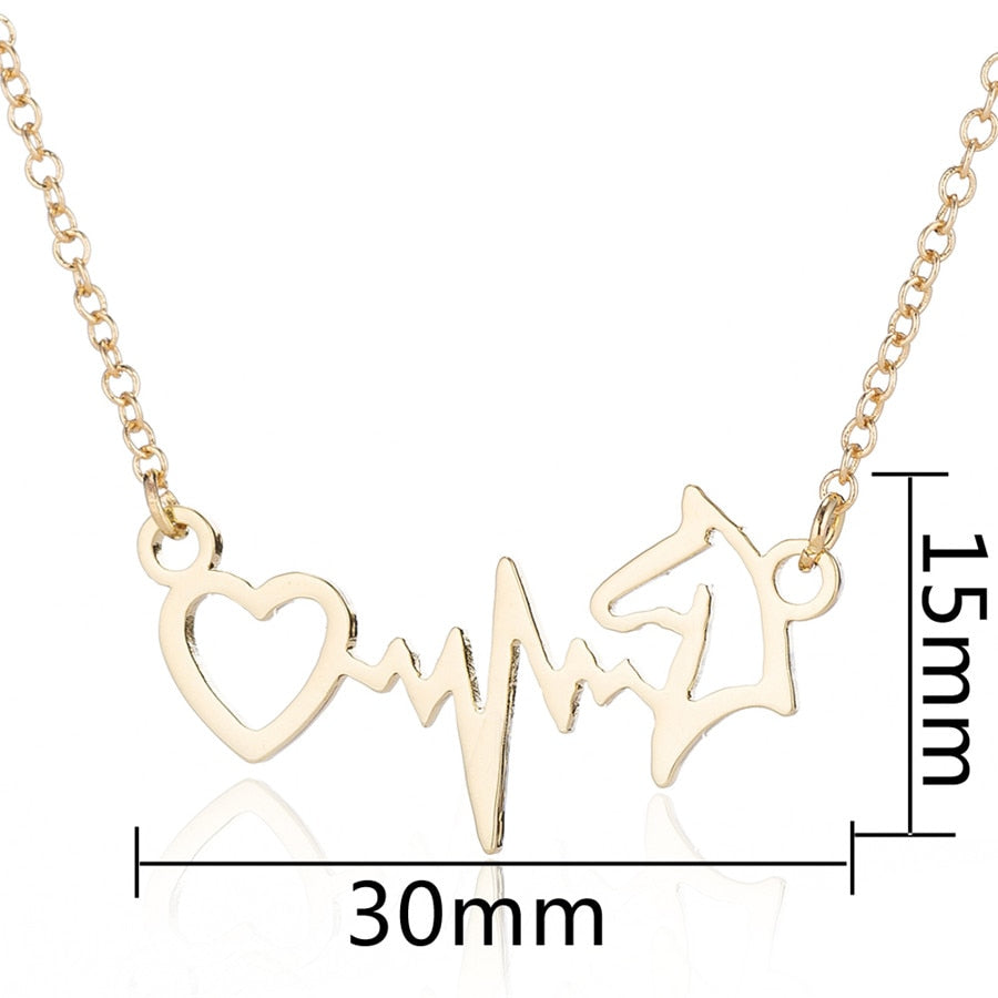 Collier Cheval <br> Rythme Cardiaque amour du cheval