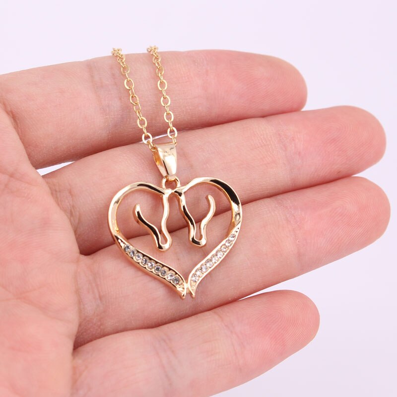 Collier Cheval Cœur amour des chevaux