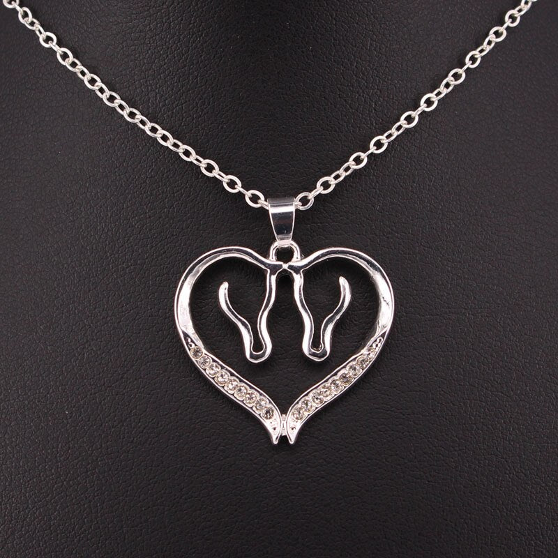 Collier Cheval Cœur amour des chevaux