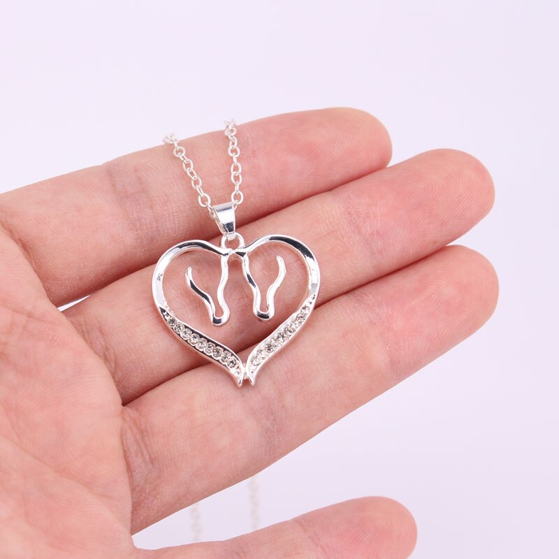 Collier Cheval Cœur amour des chevaux