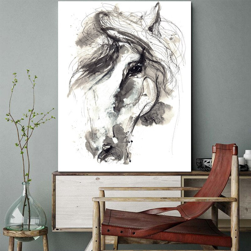 Tableau Tête de Cheval Abstrait