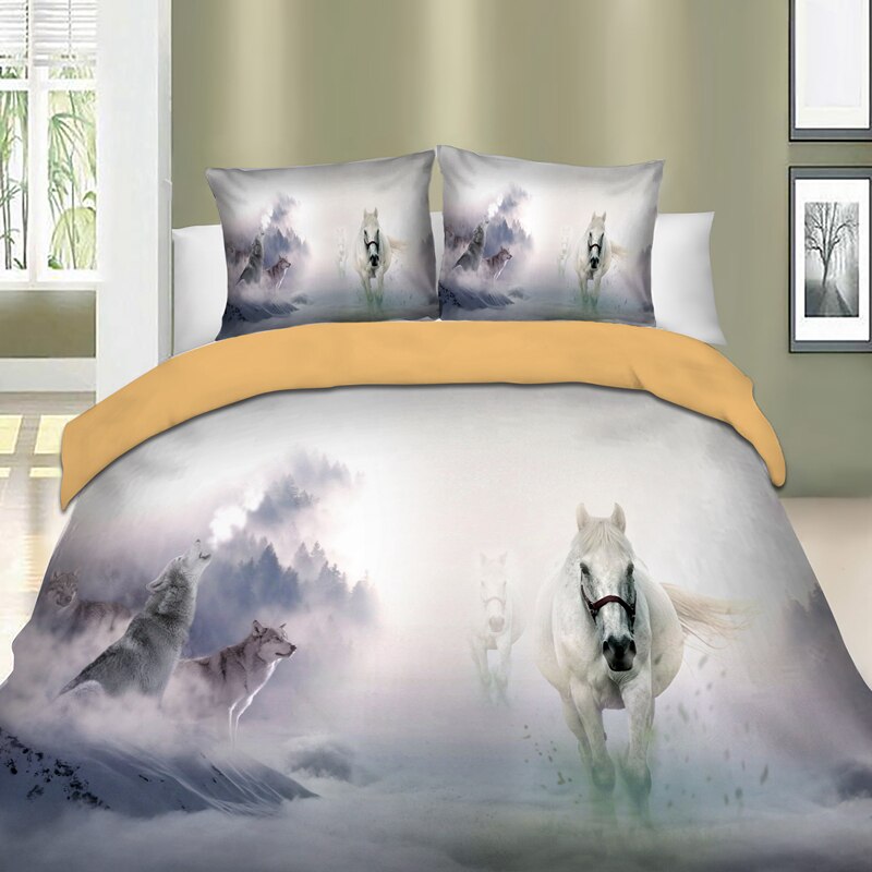 Housse de Couette Cheval <br> Brume et Forêt