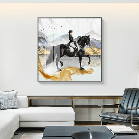 Tableau Cavalier à Cheval