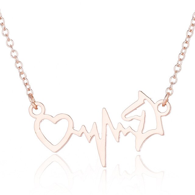 Collier Cheval <br> Rythme Cardiaque amour du cheval