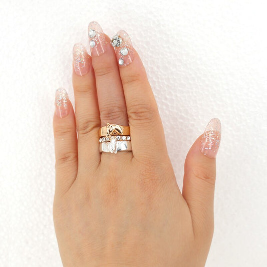 Bague Cheval bicolore argent or