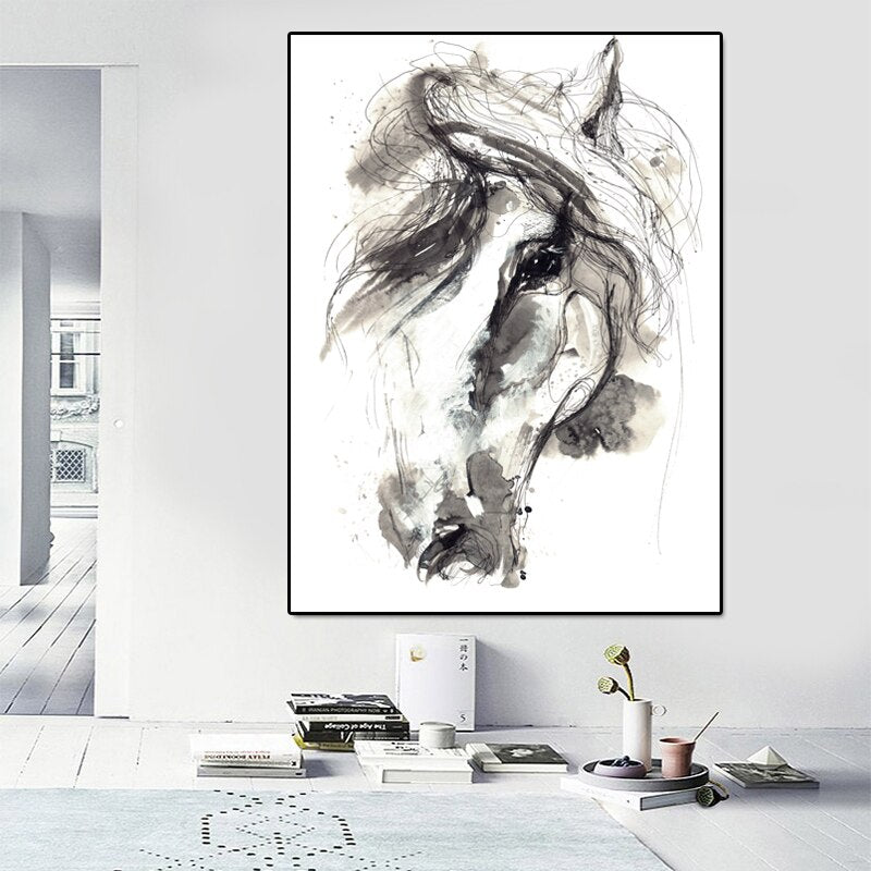 Tableau Tête de Cheval Abstrait