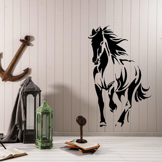 autocollant mural cheval noir