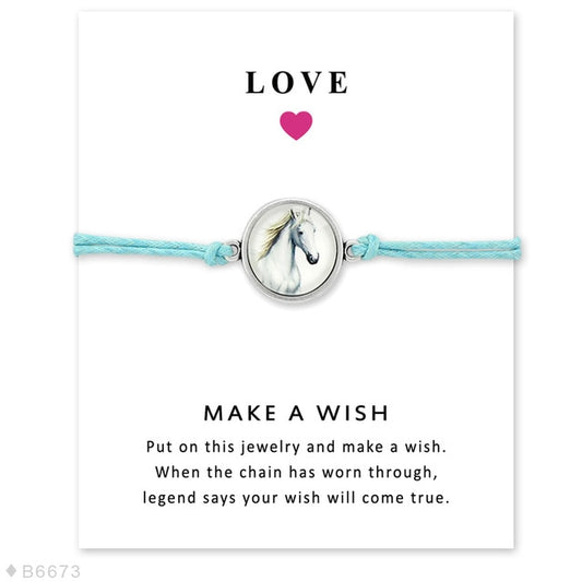 Bracelet cordon bleu cheval