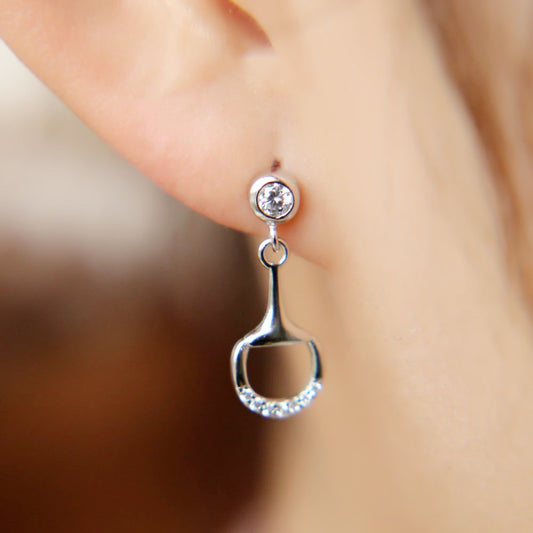 Boucles d'oreilles Cheval Mors Argent et Zircon