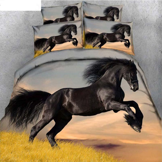 parure de lit cheval frison