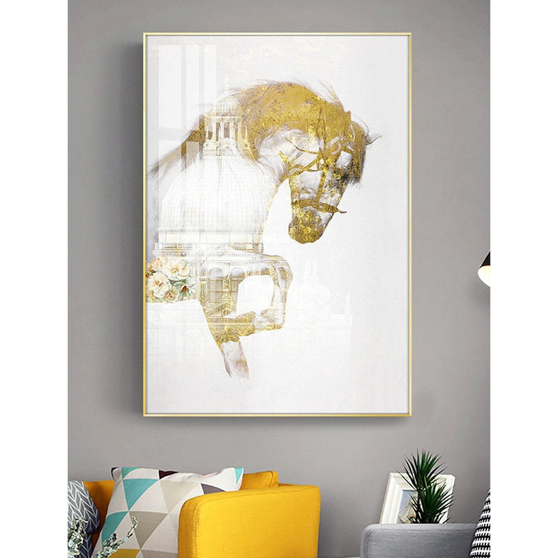 Tableaux Chevaux <br> Modernes Doré