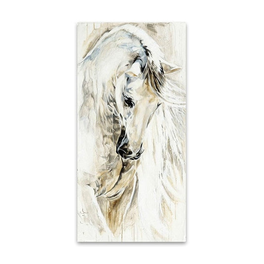 Tableau Cheval Blanc Abstrait