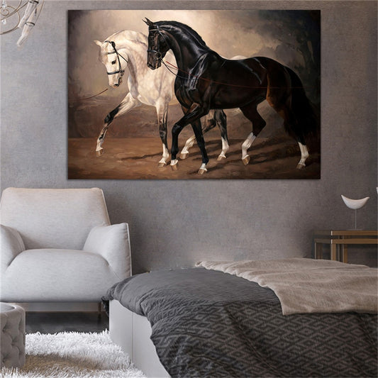 Tableau Cheval <br> Blanc et Cheval Noir