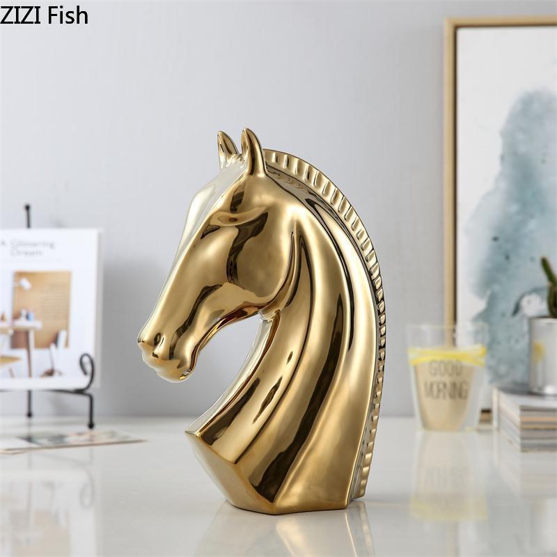 Statue Cheval <br> Buste en Céramique