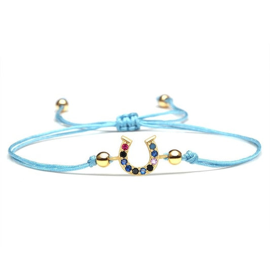 Bracelet Cheval Cordon et cristaux multicolore