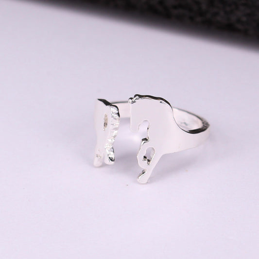 bague cheval equitation argent