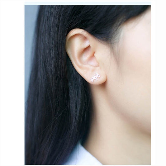 Boucles d'oreilles puces Poney en Argent