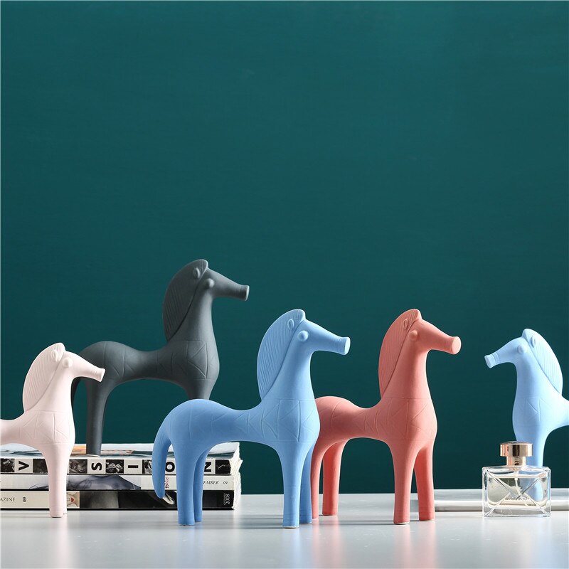 Statue Cheval abstrait coloré