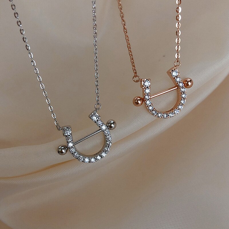 Collier clou fer à cheval en argent
