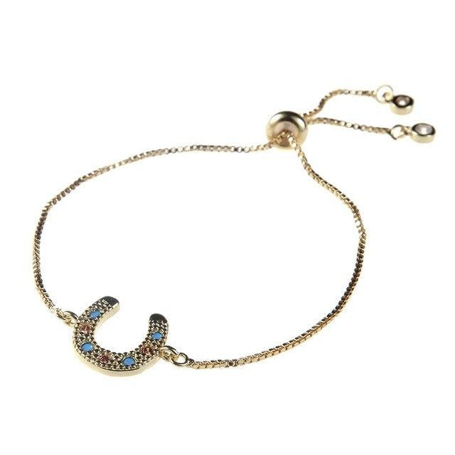 Bracelet Cheval Fer à Cheval Cristaux