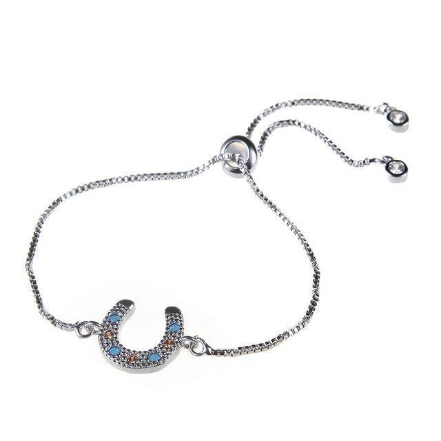 Bracelet Cheval Fer à Cheval Cristaux
