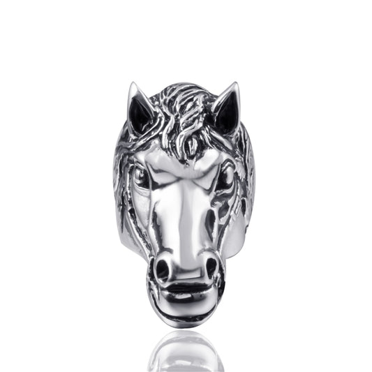 Bague Tête de Cheval en Acier