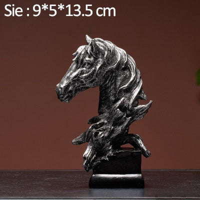 statue tête de cheval argent
