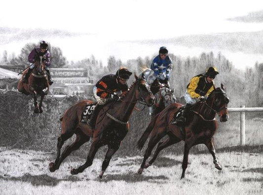 tableau cheval de course