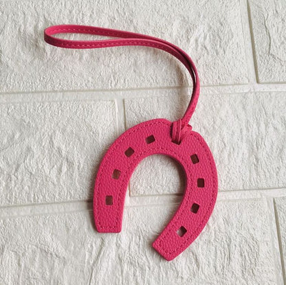 Porte clé fer à cheval en cuir