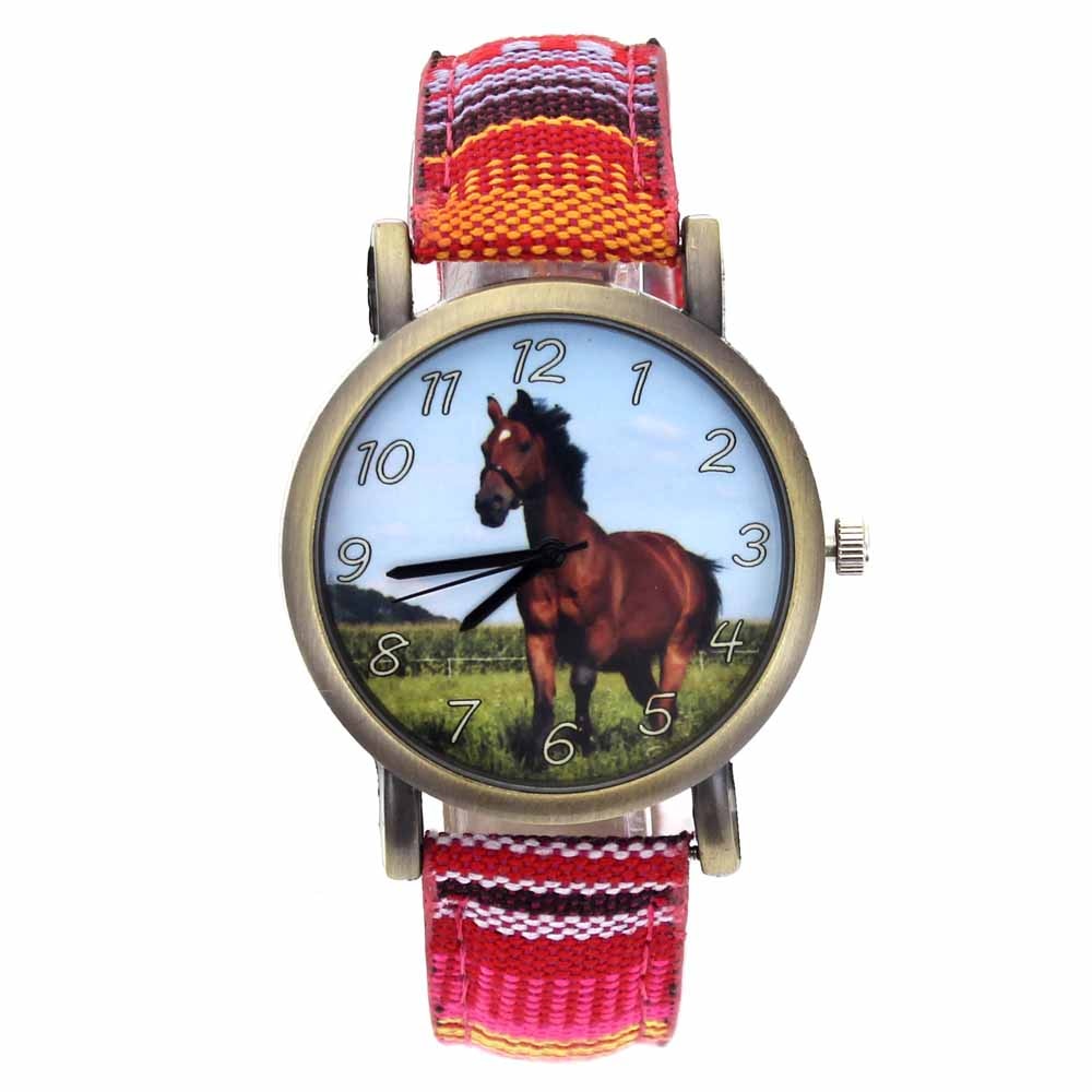 Montre cheval bracelet en tissu