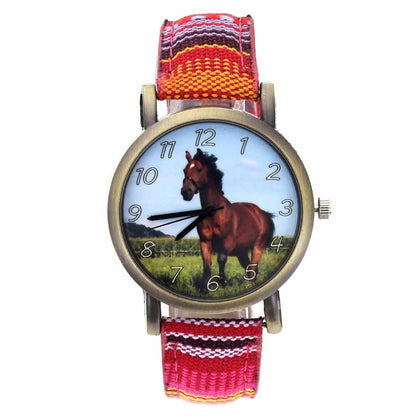 Montre cheval bracelet en tissu