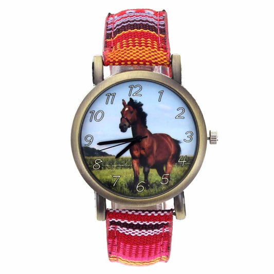 Montre cheval bracelet en tissu