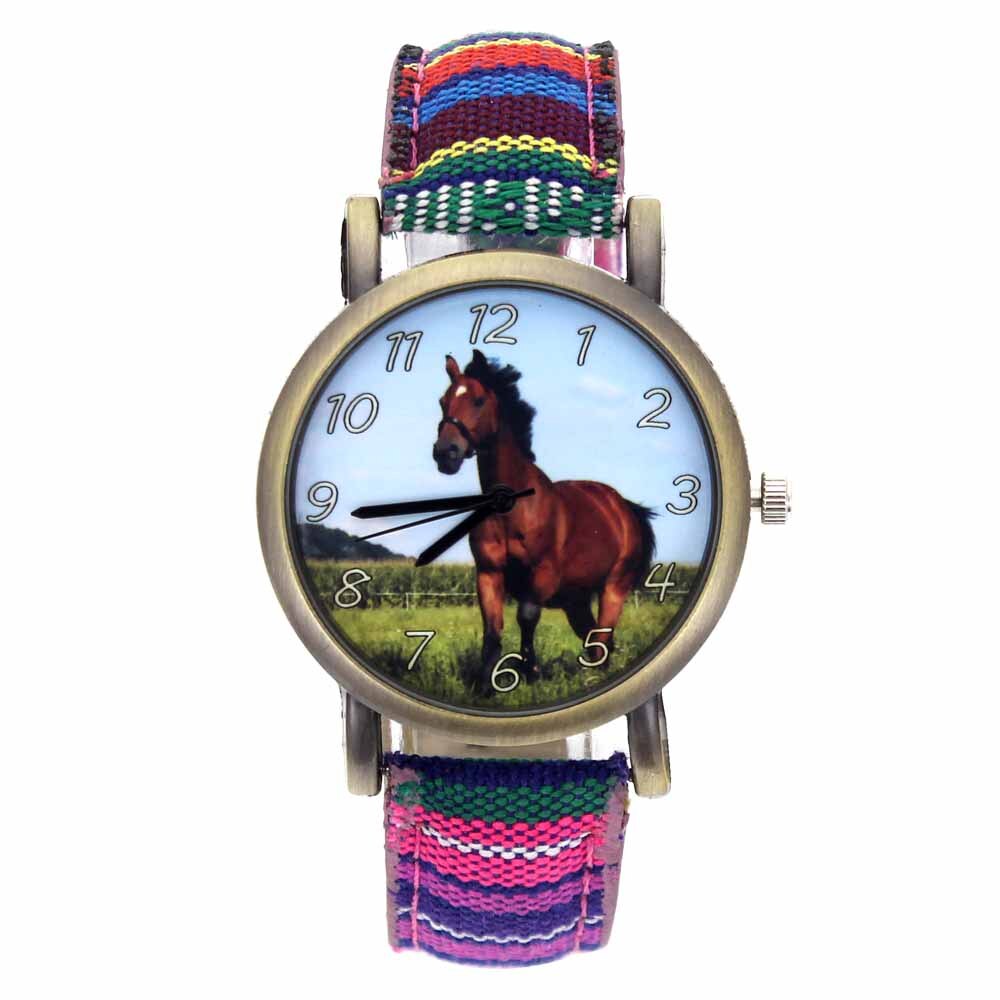 Montre cheval bracelet en tissu