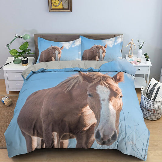 Housse de Couette Cheval dans son pré