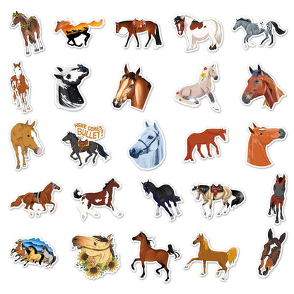 Lot de 50 stickers sur les chevaux