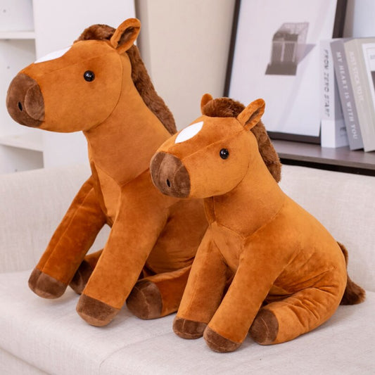 Peluche cheval assis 60/80cm