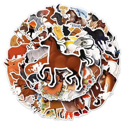 Lot de 50 stickers sur les chevaux