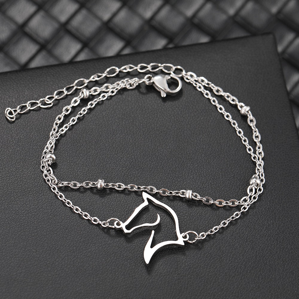Bracelet double profil de cheval