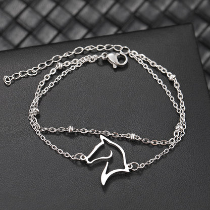 Bracelet double profil de cheval