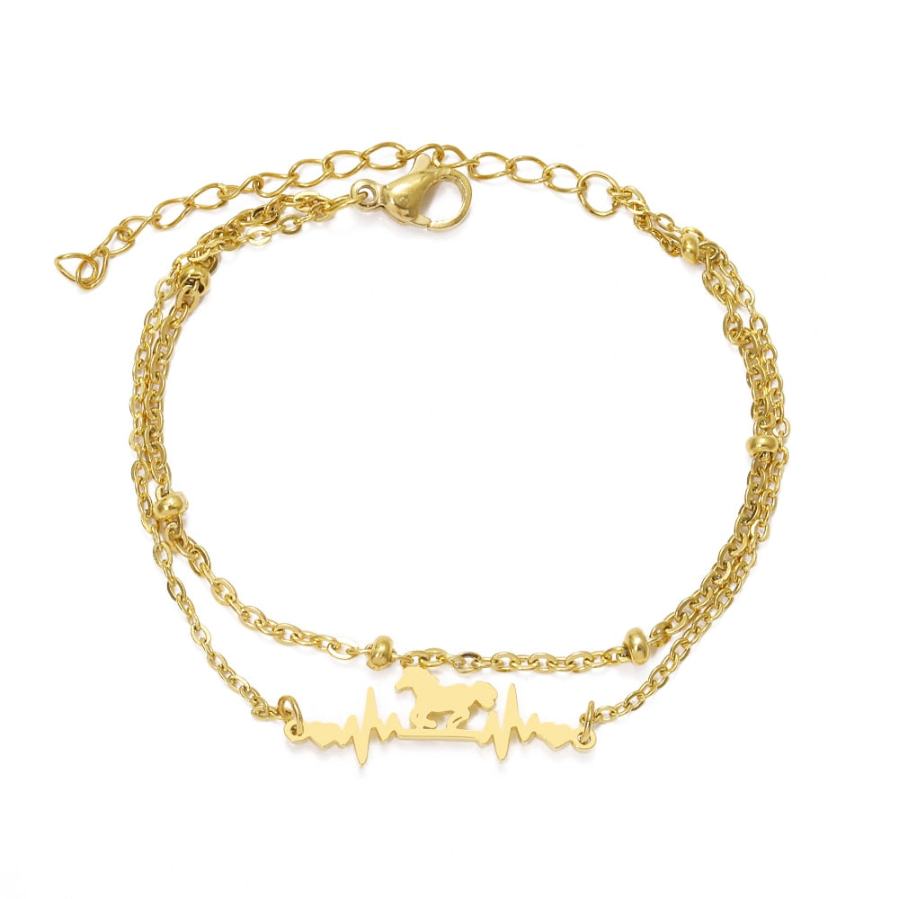 Bracelet battement de cœur cheval