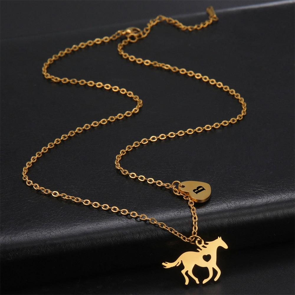 Collier cheval avec initiale